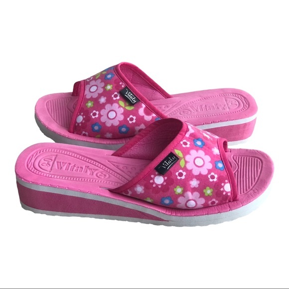 Floral Women's‎ Slippers Fabric Insole Open Toe Slip On  Mule Indoor Sandals 9. - Picture 1 of 11